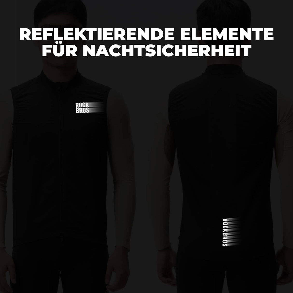 ROCKBROS Ärmellose Fahrradweste Fahrradjacke Packbar Atmungsaktiv