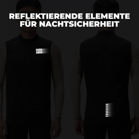 ROCKBROS Ärmellose Fahrradweste Fahrradjacke Packbar Atmungsaktiv