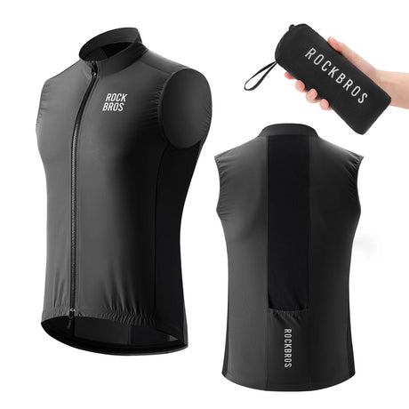ROCKBROS Ärmellose Fahrradweste Fahrradjacke Packbar Atmungsaktiv