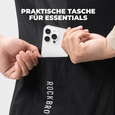 ROCKBROS Ärmellose Fahrradweste Fahrradjacke Packbar Atmungsaktiv