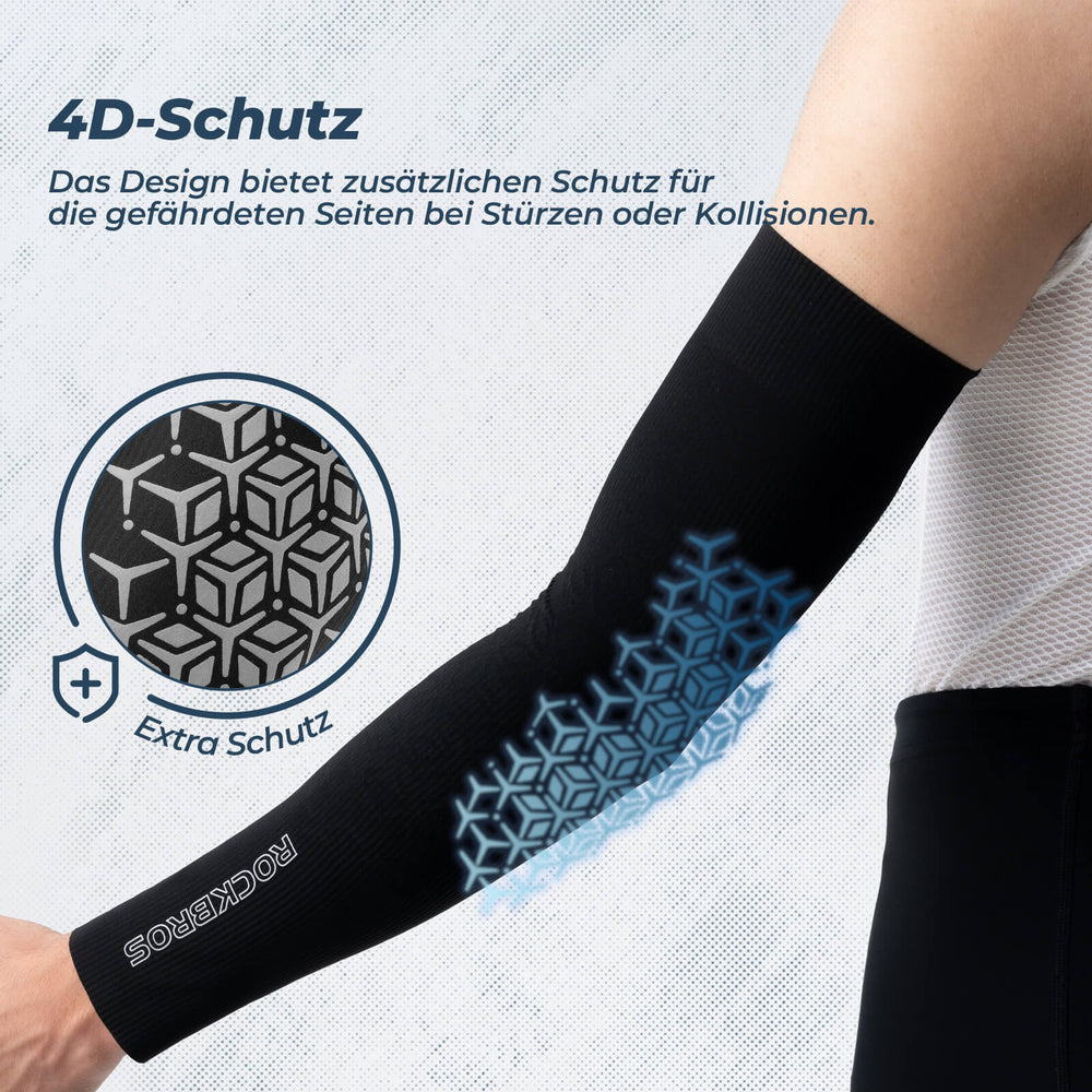 ROCKBROS Armlinge Arm Sleeve Sonnenschutz Kühles Gefühl Schnell Trocknend-Schwarz