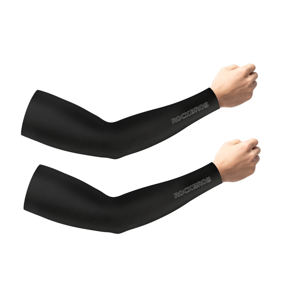 ROCKBROS Armlinge Arm Sleeve Sonnenschutz Kühles Gefühl Schnell Trocknend-Schwarz