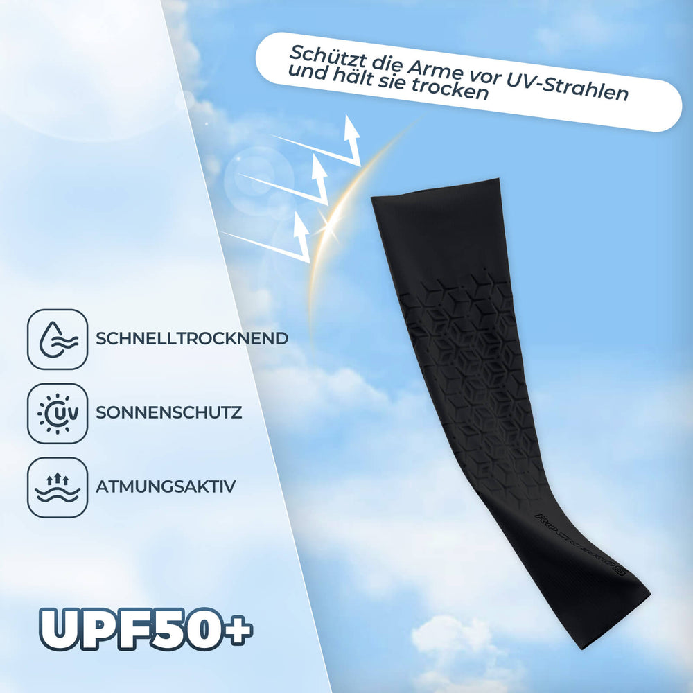 ROCKBROS Armlinge Arm Sleeve Sonnenschutz Kühles Gefühl Schnell Trocknend-Schwarz