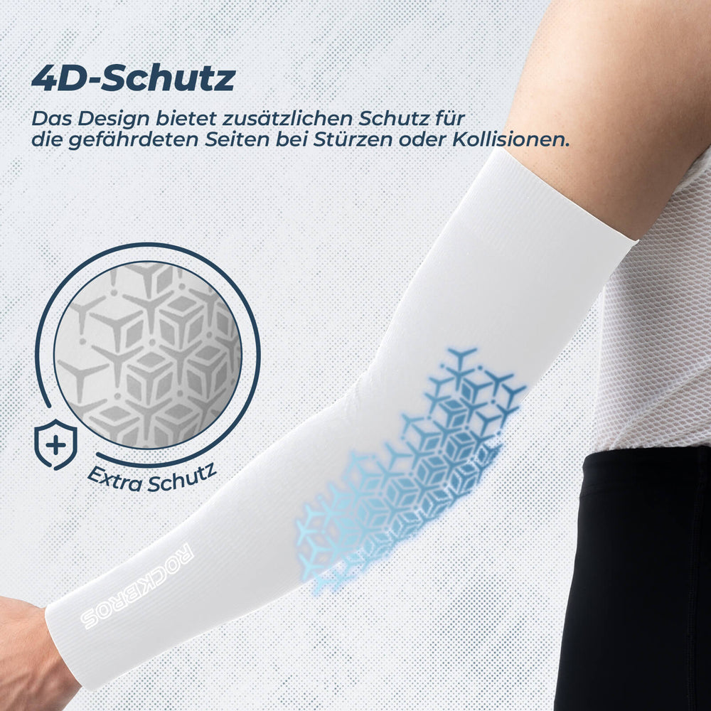 ROCKBROS Armlinge Arm Sleeve Sonnenschutz Kühles Gefühl Schnell Trocknend-Weiß