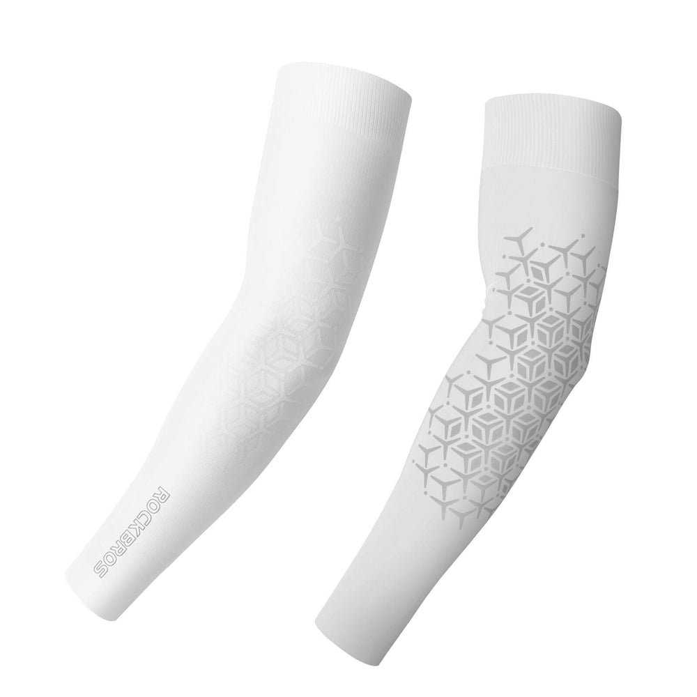 ROCKBROS Armlinge Arm Sleeve Sonnenschutz Kühles Gefühl Schnell Trocknend-Weiß