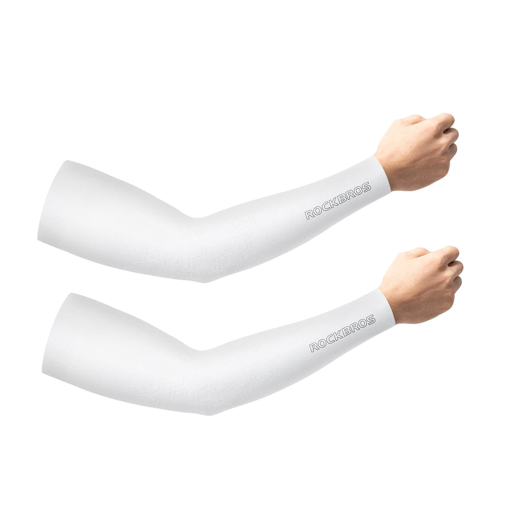 ROCKBROS Armlinge Arm Sleeve Sonnenschutz Kühles Gefühl Schnell Trocknend-Weiß