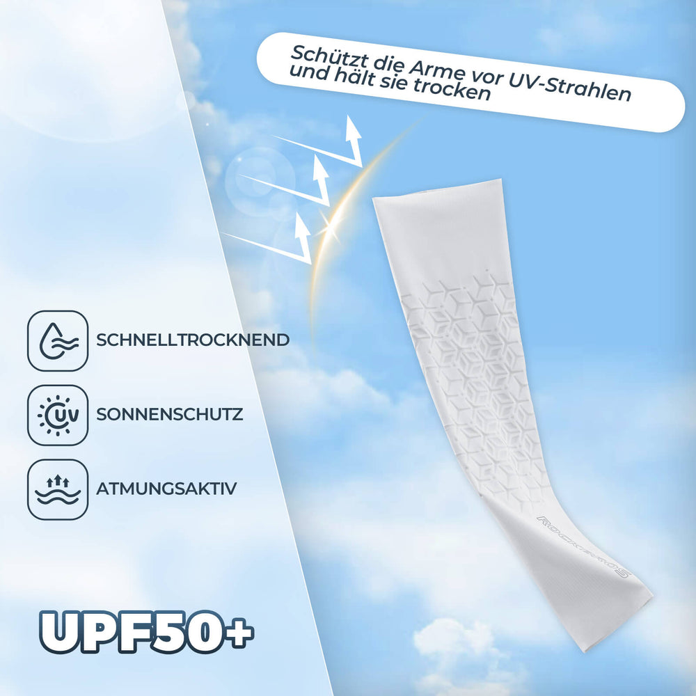 ROCKBROS Armlinge Arm Sleeve Sonnenschutz Kühles Gefühl Schnell Trocknend-Weiß