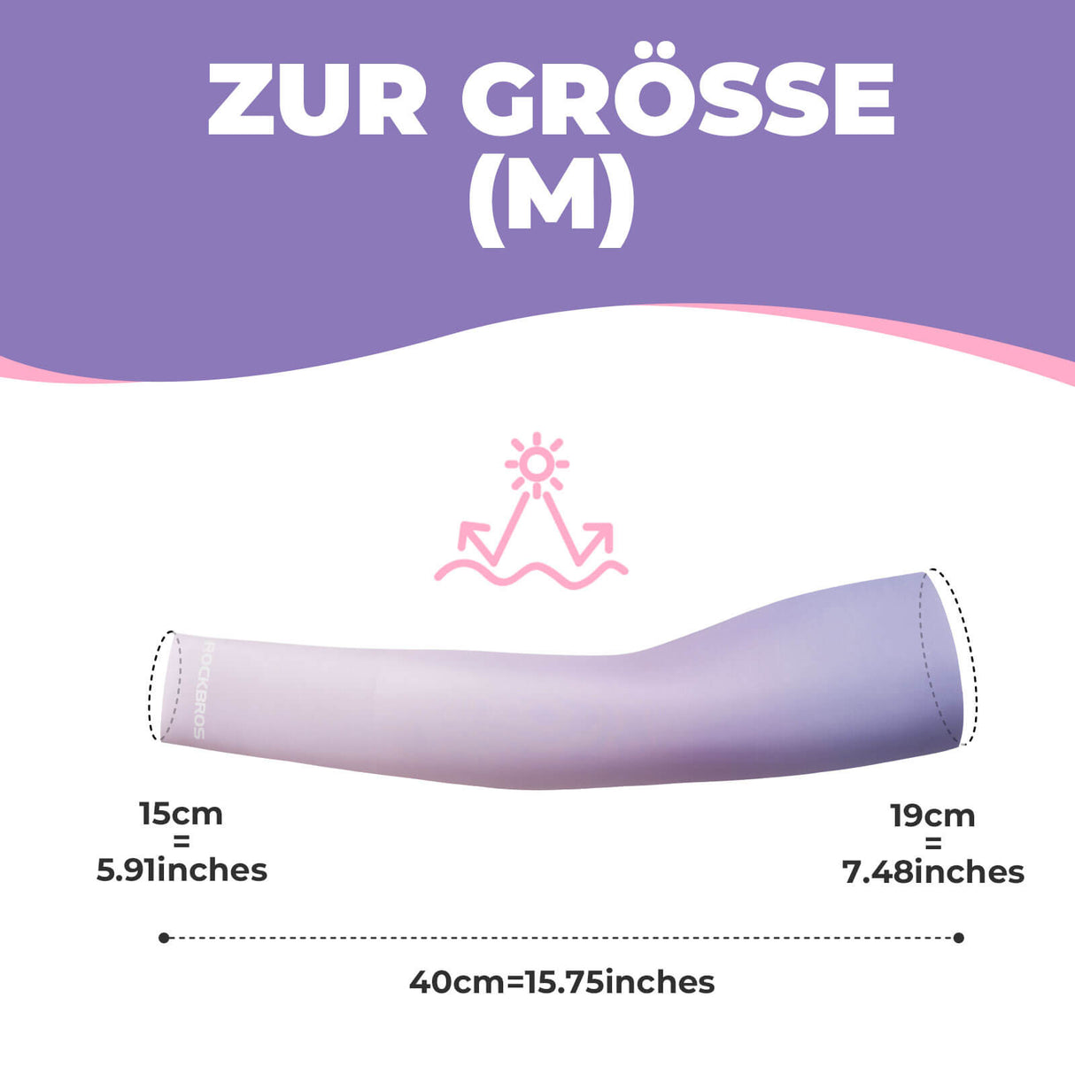 ROCKBROS Armlinge Arm Sleeve Sonnenschutz Kühles Gefühl Schnelltrocknend - Lila