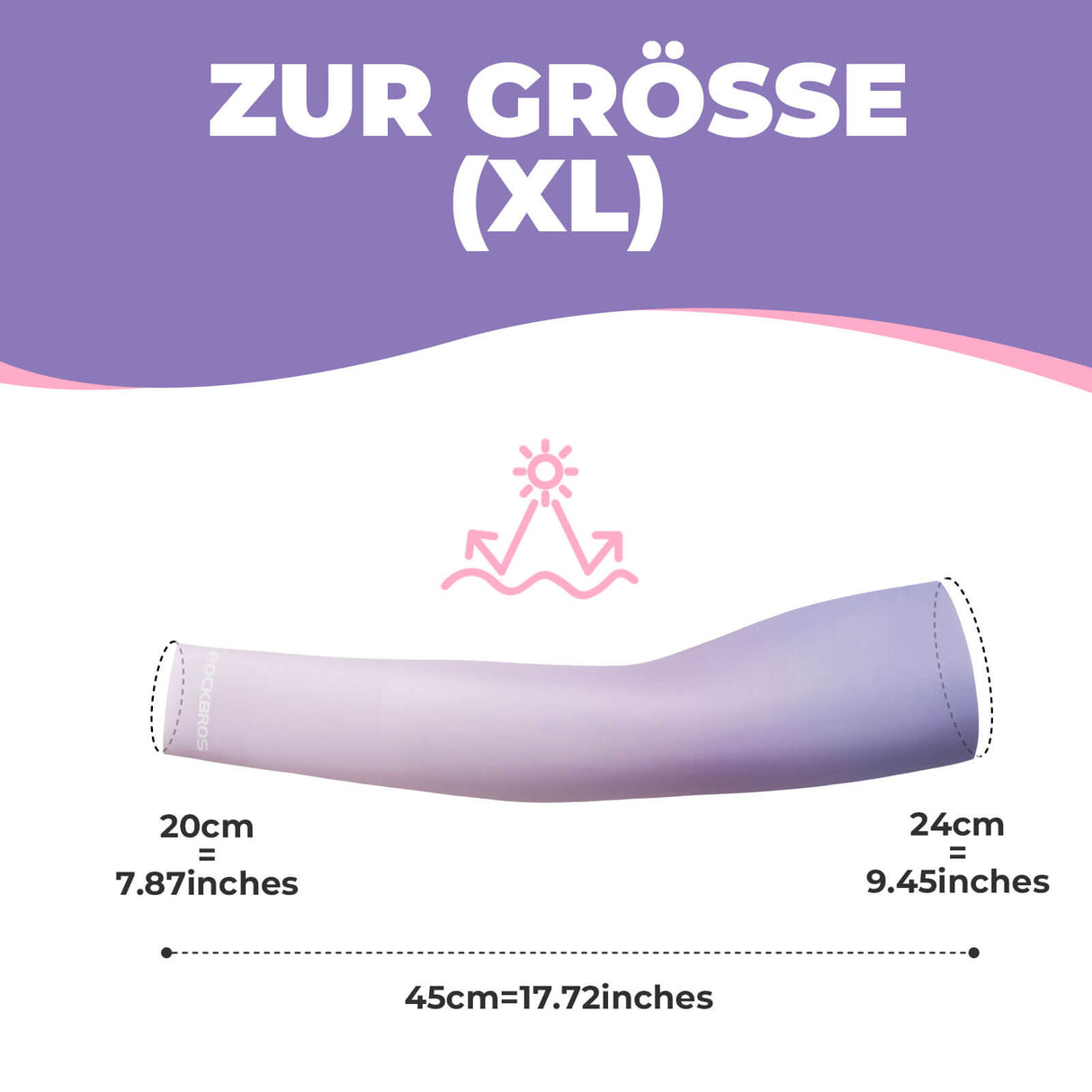 ROCKBROS Armlinge Arm Sleeve Sonnenschutz Kühles Gefühl Schnelltrocknend - Lila