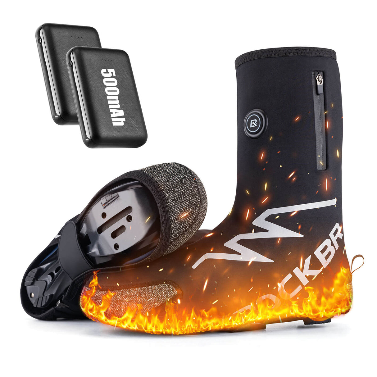 ROCKBROS Beheizte Überschuhe Winter Fahrrad Schuhüberzieher für DamenHerren