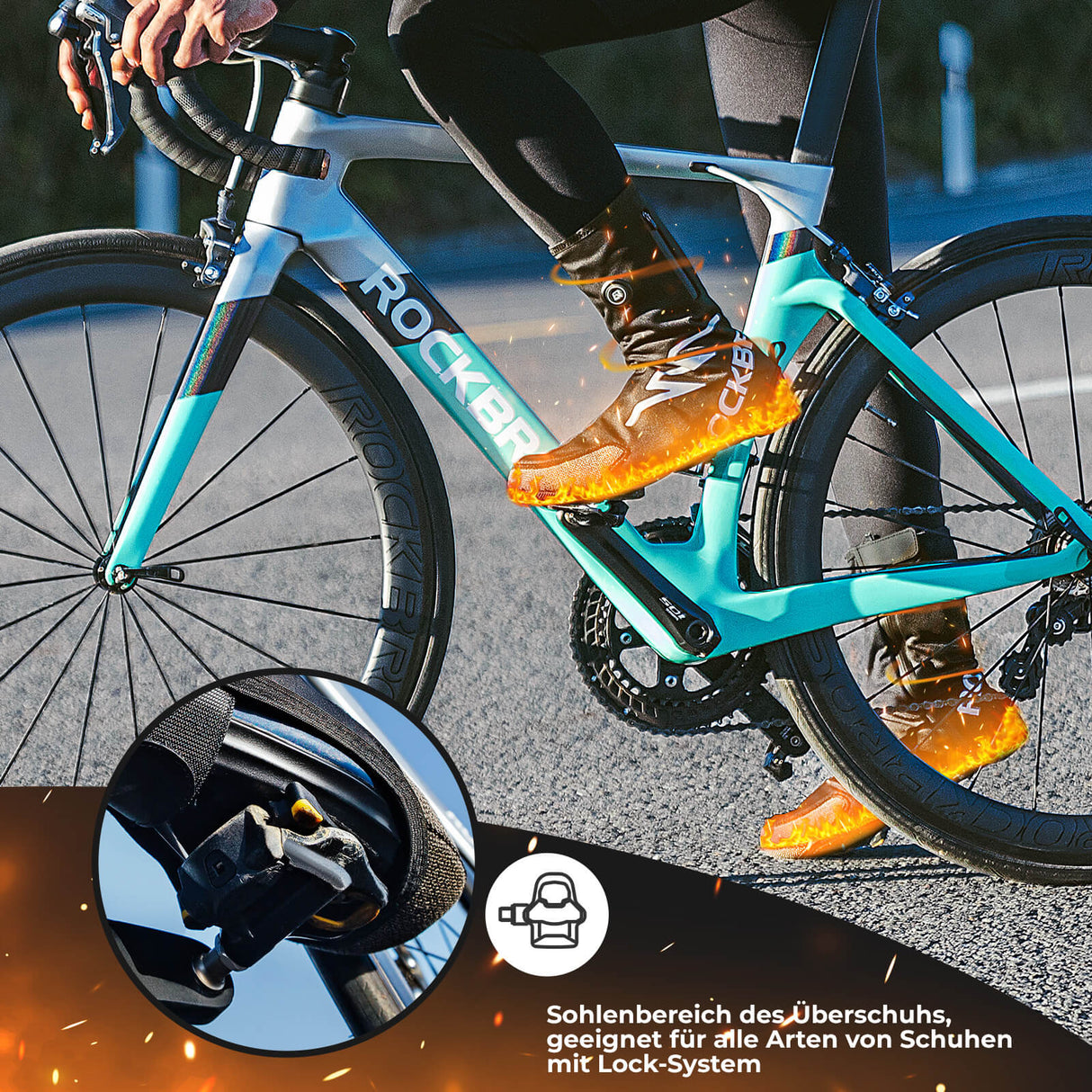 ROCKBROS Beheizte Überschuhe Winter Fahrrad Schuhüberzieher für DamenHerren