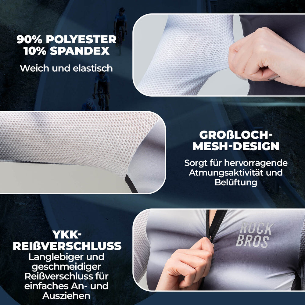 ROCKBROS Damen Langarm Hochleistungs-Radtrikot Jersey Schnell Trocknend für MTB Rennrad