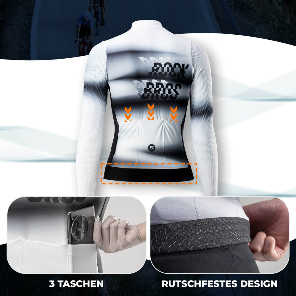 ROCKBROS Damen Langarm Hochleistungs-Radtrikot Jersey Schnell Trocknend für MTB Rennrad