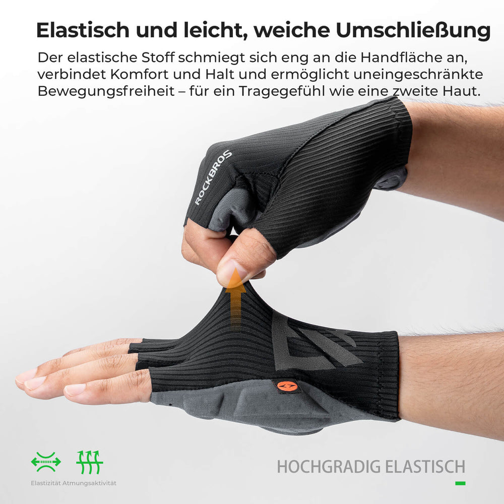 ROCKBROS Elastic Interface® Halbfinger Fahrradhandschuhe mit Gelpolsterung
