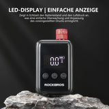 ROCKBROS Elektrische Fahrradpumpe Mini-Luftpumpe Tragbar LED-Anzeige