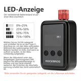 ROCKBROS Elektrische Fahrradpumpe Mini-Luftpumpe Tragbar LED-Anzeige