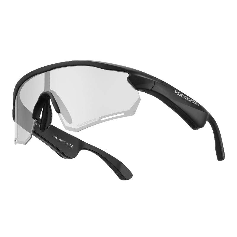 ROCKBROS Elektronische Brille Intelligente Fahrradbrille SelbsttönendPolarisiert-Schwarz -Selbsttönend