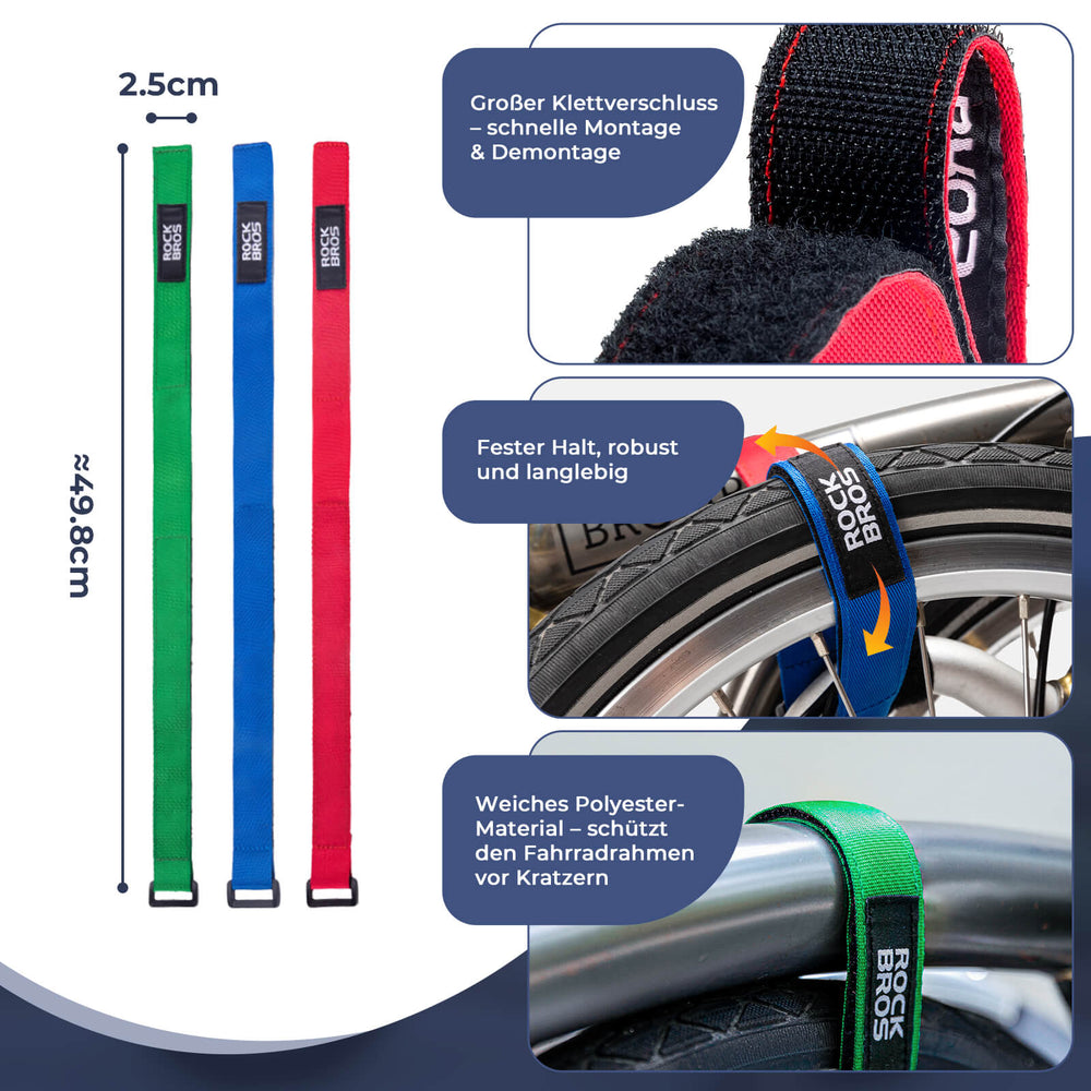 ROCKBROS Fahrrad-Stabilisator-Gurte Hosenband mit Klettverschluss Universell für Brompton Fahrrad