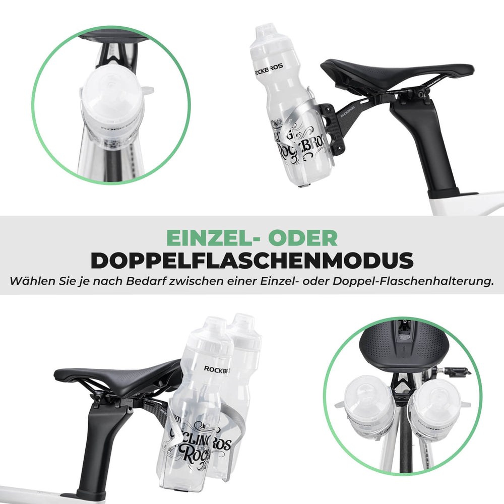 ROCKBROS Fahrrad Flaschenhalter Nahtlos Doppelt Einstellbar Halterung