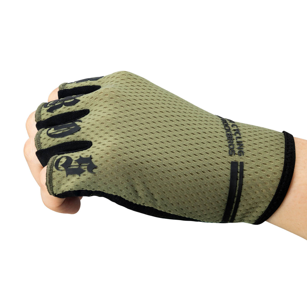 ROCKBROS Fahrrad Handschuhe Halbfinger rutschfest Stoßdämpfende Sommer-Grün