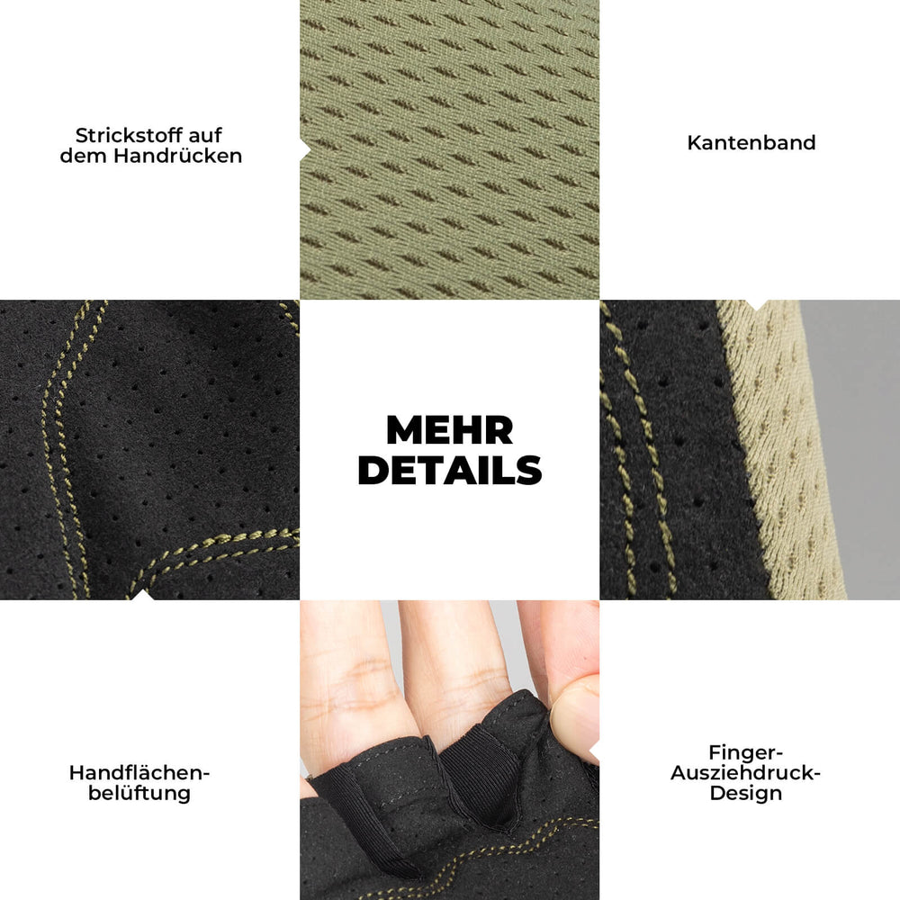 ROCKBROS Fahrrad Handschuhe Halbfinger rutschfest Stoßdämpfende Sommer-Grün