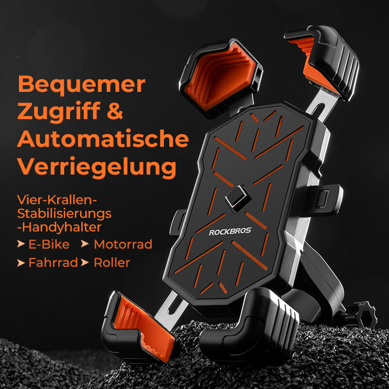 ROCKBROS Fahrrad Handyhalterung 360° Drehbar für 4,5-7,2 Zoll für Rennrad MTB Roller E-Scooter