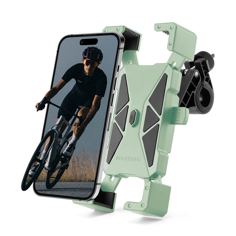 ROCKBROS Fahrrad Handyhalterung 360° Drehbar für Handy 4.5~7.2 Zoll-Grün - Lenker