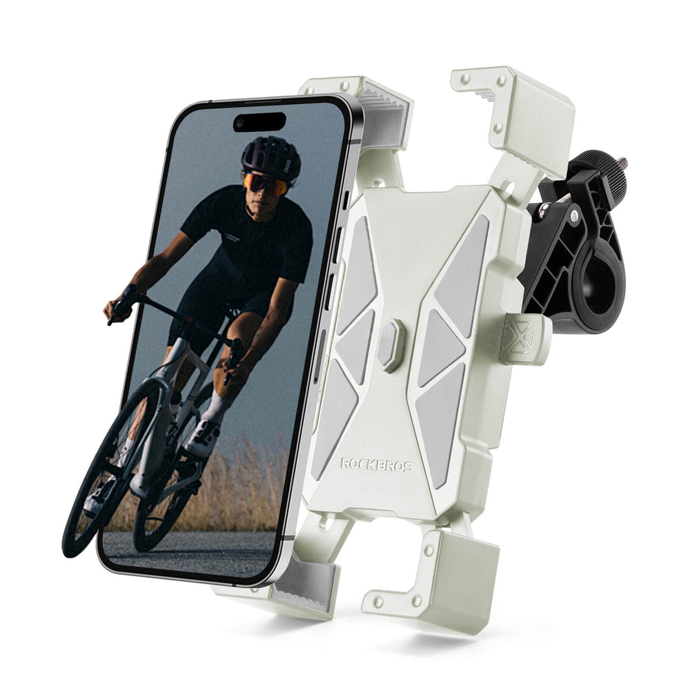 ROCKBROS Fahrrad Handyhalterung 360° Drehbar für Handy 4.5~7.2 Zoll-Weiß - Lenker