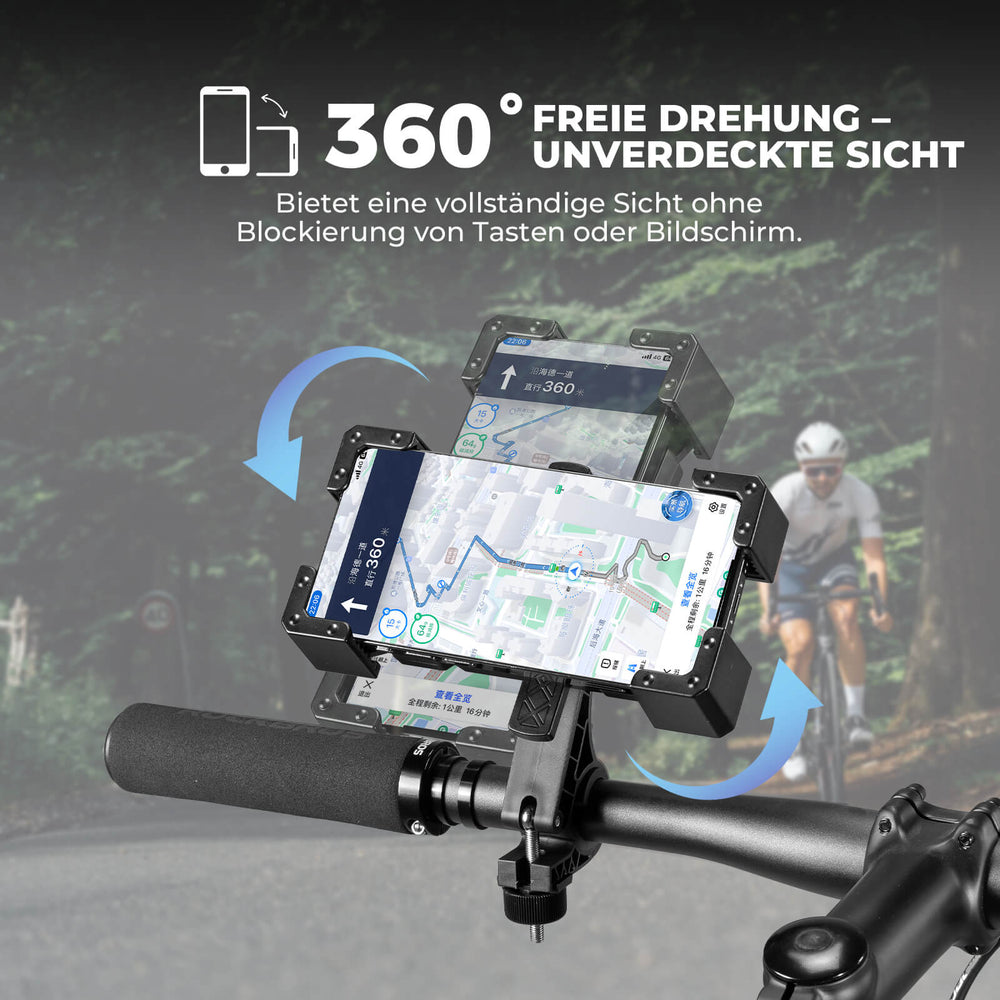 ROCKBROS Fahrrad Handyhalterung 360° Drehbar für Handy 4.5~7.2 Zoll