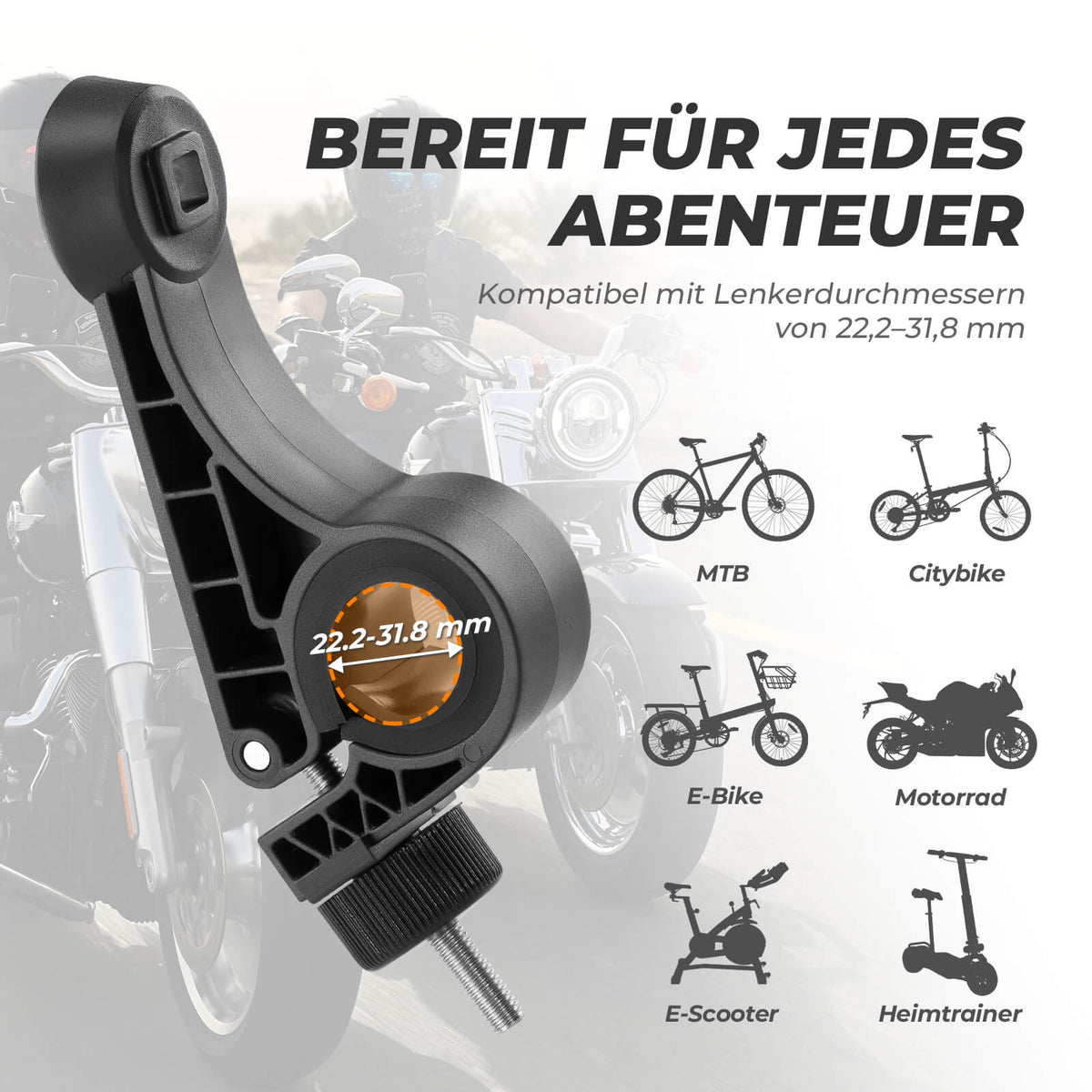 ROCKBROS Fahrrad Handyhalterung 360° Drehbar für Handy 4.5~7.2 Zoll –  ROCKBROS-DE
