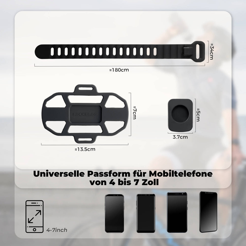 ROCKBROS Fahrrad Handyhalterung Stoßdämpfend Kratzfest für 4"-7" Handy