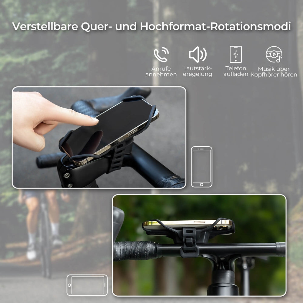ROCKBROS Fahrrad Handyhalterung Stoßdämpfend Kratzfest für 4"-7" Handy