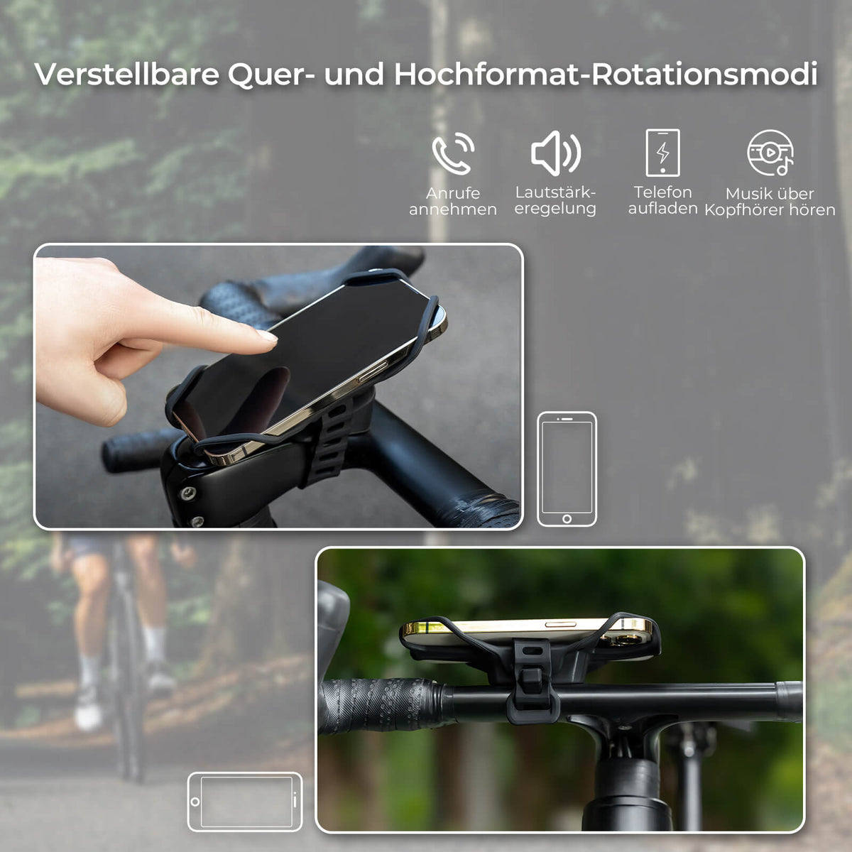 handyhalterung fahrrad aufladen ROCKBROS Fahrrad Handyhalterung Stoßdämpfend Kratzfest für 4