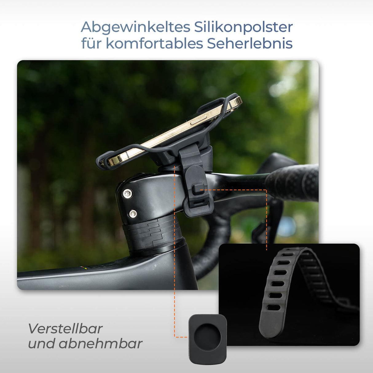 ROCKBROS Fahrrad Handyhalterung Stoßdämpfend Kratzfest für 4"-7" Handy