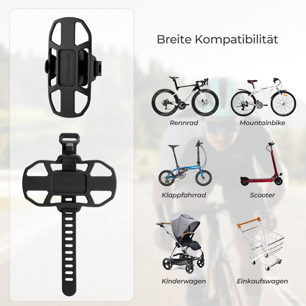 ROCKBROS Fahrrad Handyhalterung Stoßdämpfend Kratzfest für 4"-7" Handy