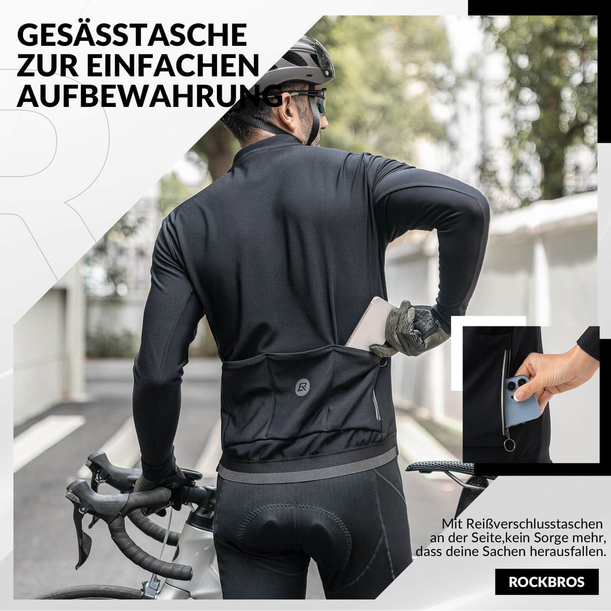 ROCKBROS Heren Fietsjack en Fietsbroek set Winter Fietskleding ROCKBROS Heren Fietsjack en Fietsbroek set Winter Fietskleding