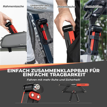 klapp fahrradschloss ROCKBROS Fahrrad Klapp-Fahrradschloss Robust Diebstahlschutz – ROCKBROS-DE