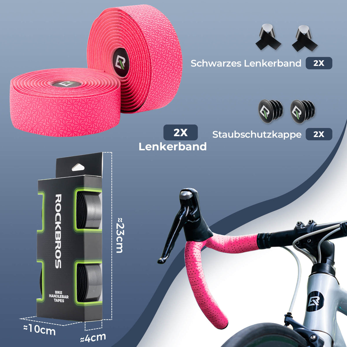 lenkerband abschlussband ROCKBROS Fahrrad Lenkerband Griffband 220cm für MTB Rennrad Vier Farben – ROCKBROS-DE