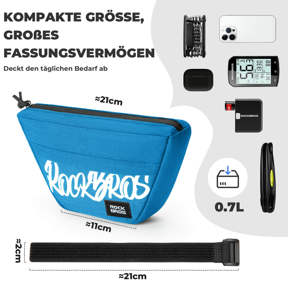 ROCKBROS Fahrrad Lenkertasche Fahrradtasche 0,7L für MTBRennrad Gravel