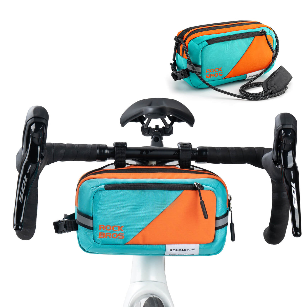 ROCKBROS Fahrrad Lenkertasche Fahrradtasche mit Schultergurt 2,5L Umhängetasche