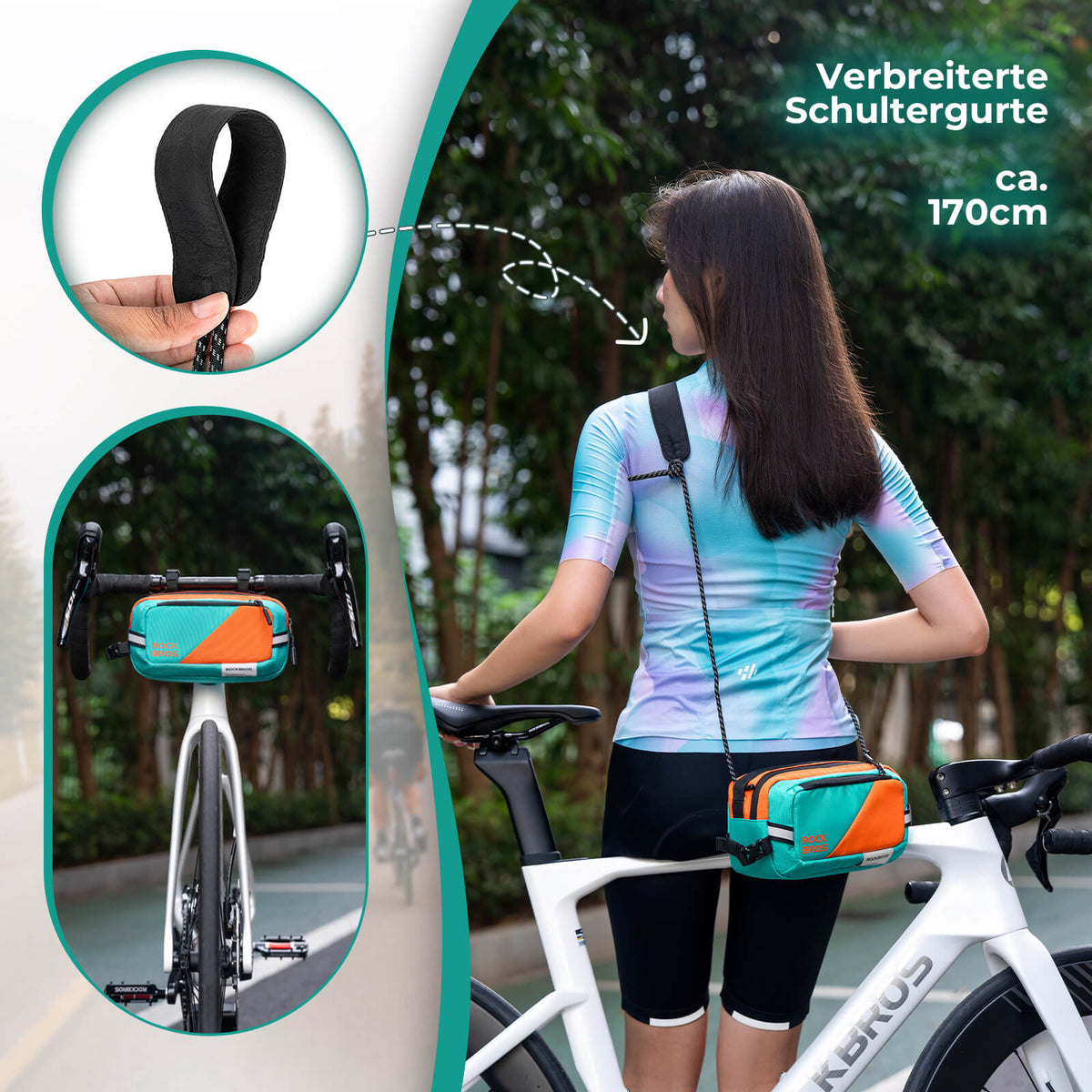 ROCKBROS Fahrrad Lenkertasche Fahrradtasche mit Schultergurt 2,5L – ROCKBROS-DE