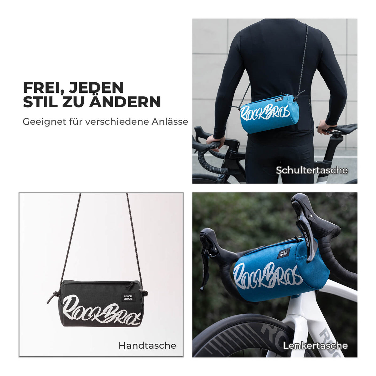 fahrradlenker handtasche Sketchride Kleine Lenkertasche mit Gurt (2L-3,6L) – ROCKBROS-DE