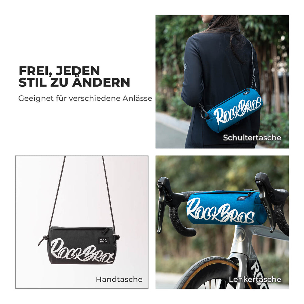 ROCKBROS Fahrrad Lenkertasche Klein mit Schultergurt 2L/3,6L für MTB Gravel Scooter Ebike -2L