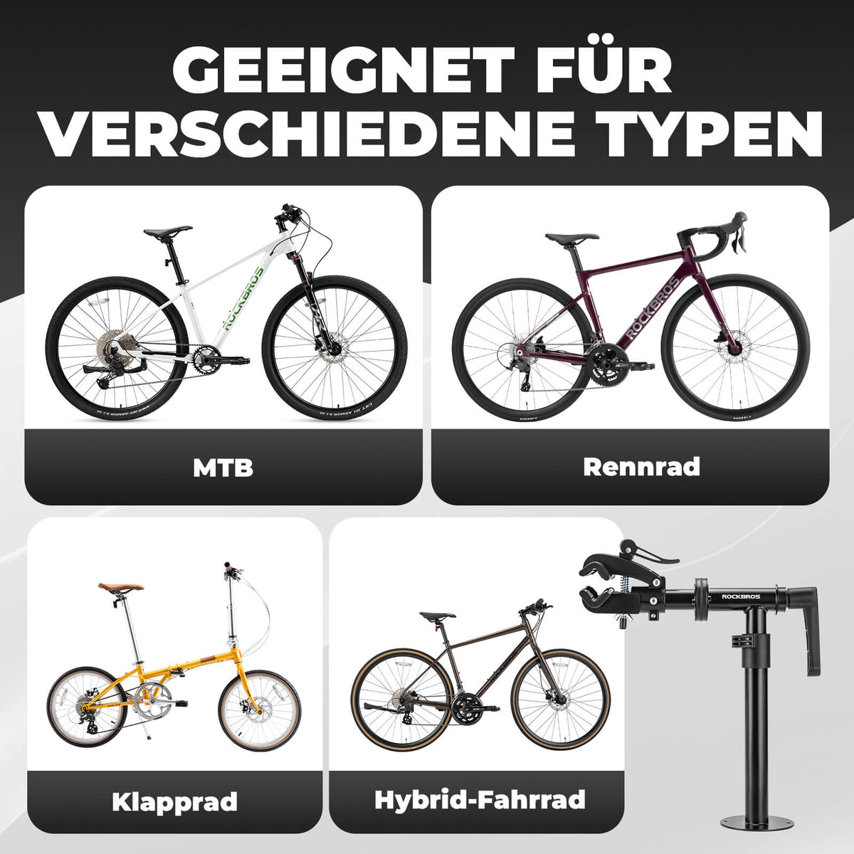 wandhalterung carbon rennrad ROCKBROS Fahrrad Montageständer Wandhalterung Fahrradhalter Einstellbar bis  25KG – ROCKBROS-DE