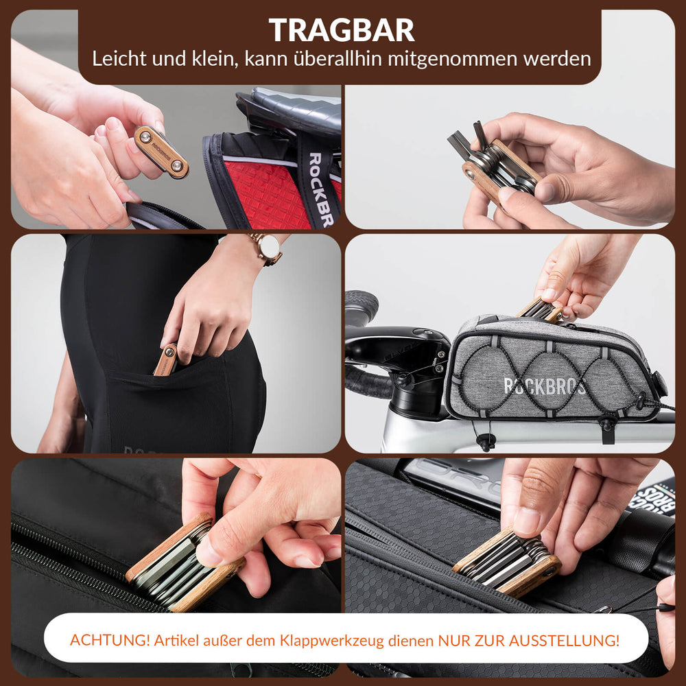 ROCKBROS Fahrrad Multifunktionswerkzeug 8 in 1 Reparaturset 45CR