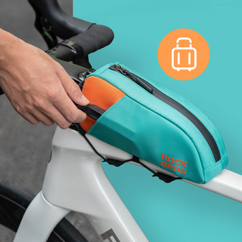 ROCKBROS Fahrrad Oberrohrtasche Schnellverschlussschnalle & Bungee-Seil-Fixierung 0,8L