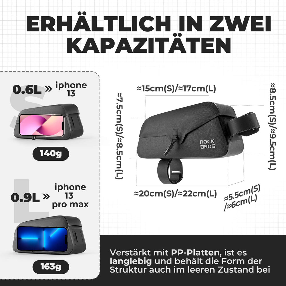 Magnetische Oberrohrtasche 100% Wasserdicht - ROCKBROS-EU