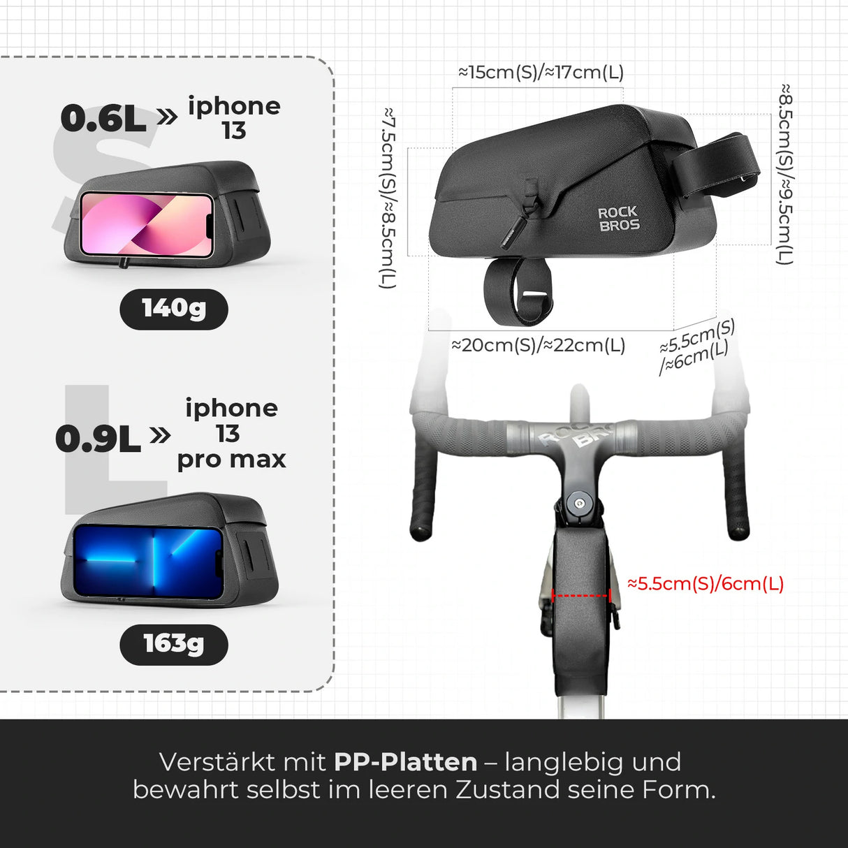 Magnetische Oberrohrtasche 100% Wasserdicht - ROCKBROS-EU