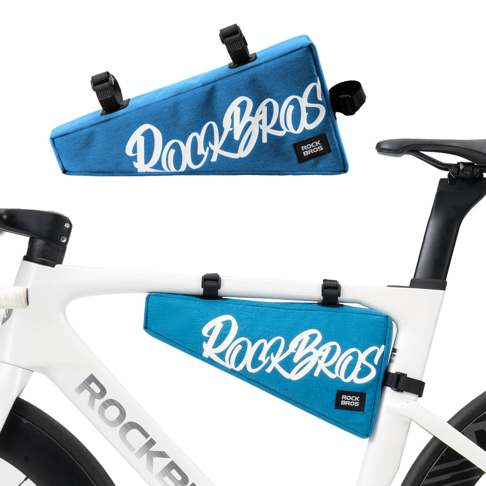 ROCKBROS Fahrrad Rahmentasche Dreieckstasche mit Klettbandverschluss 1,9 L für Gravelbike MTB Ebike Rennrad-Blau