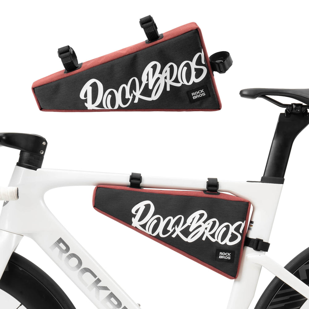 ROCKBROS Fahrrad Rahmentasche Dreieckstasche mit Klettbandverschluss 1,9 L für Gravelbike MTB Ebike Rennrad-Rot